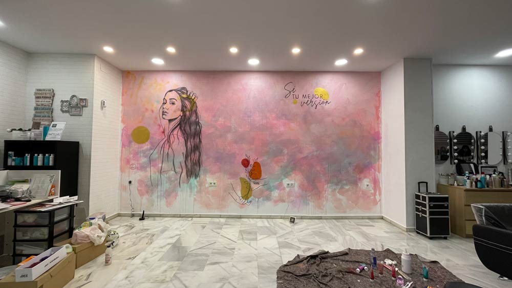 Mural peluquería · Proyecto de Con S Líquida by Nuria Spinola