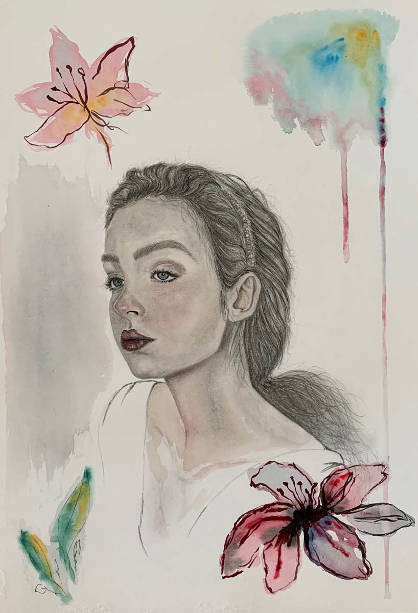 Retrato flores · Proyecto de Con S Líquida by Nuria Spinola