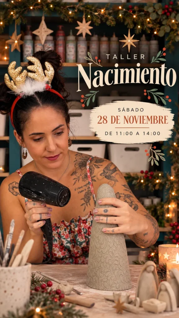 Cartel del Taller de Nacimiento, haz tu Virgen de cerámica